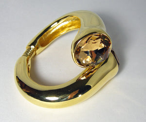 Kenneth Jay Lane Gold Hinged Clamper Bracelet - JD10123
