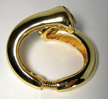 Load image into Gallery viewer, Kenneth Jay Lane Gold Hinged Clamper Bracelet - JD10123