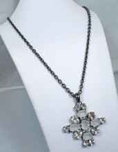 Load image into Gallery viewer, Signed Kenneth Jay Lane Crystal Maltese Cross Pendant Necklace