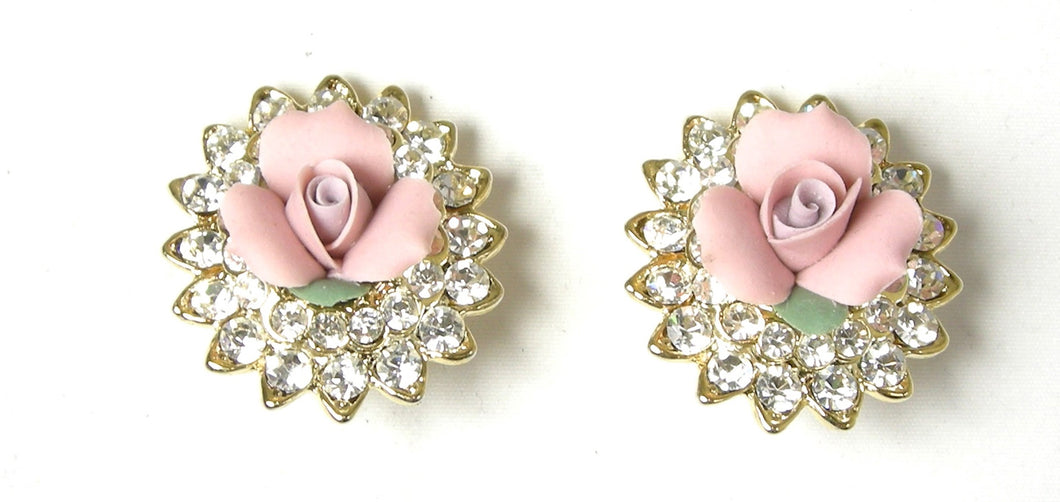 Kenneth Jay Lane Pink Flower Earrings