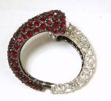 Load image into Gallery viewer, Kenneth Jay Lane Clear &amp; Ruby Red Clamper Bracelet