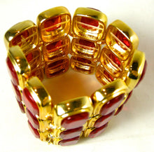 Load image into Gallery viewer, Collectible Kenneth Jay Lane Red Rhinestone Stretch Bracelet