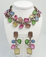 Vintage Kenneth J. Lane Rhinestone Necklace & Earrings
