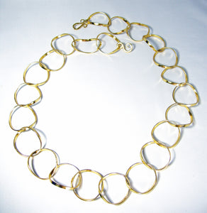 Vintage 1970s Versatile Gold Tone Open Link Necklace - JD10260