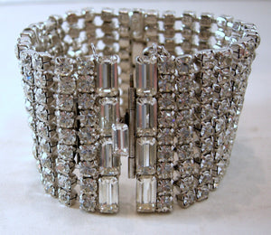 Vintage Huge Wide Crystal Bracelet