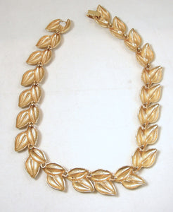 Vintage Etched Leaves Necklace