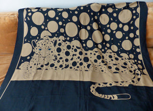 Vintage Huge Leopard Silk Scarf