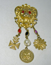 Load image into Gallery viewer, Vintage Lion Dangling Brooch - JD10468