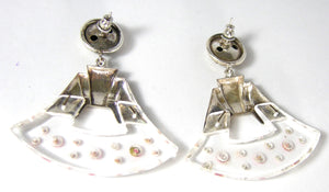 Vintage 1960s Silver & Lucite Drop Earrings - JD10309