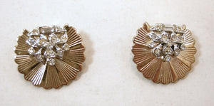 Vintage Signed Marboux Crystal Earrings & Brooch