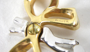 Vintage Signed Mazer Crystal Centerpiece Necklace
