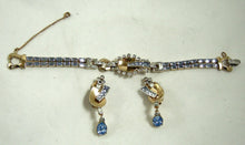 Load image into Gallery viewer, Vintage Signed Mazer Bros. Crystal Bracelet &amp; Earring Set