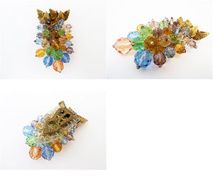 Vintage Early Miriam Haskell Multi-Color Fur Clip-Pin