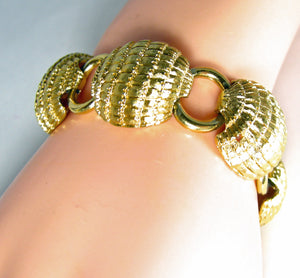 Vintage Monet Ribbed Link Bracelet