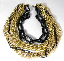 Load image into Gallery viewer, Dramatic Vintage Black &amp; Gold Multi-Chain Necklace - JD10226