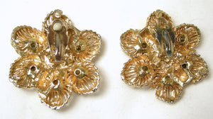 Vintage 1970's Multi-Color Crystals Earrings