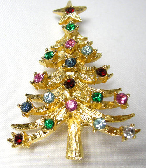 Vintage Multi-Colors Christmas Tree Pin - JD10162