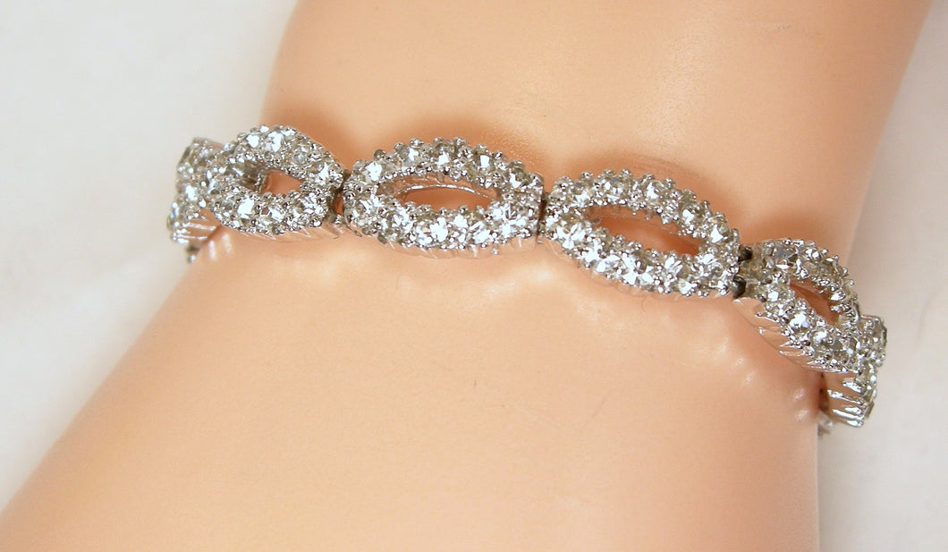 Vintage Signed Panetta Crystal Bracelet
