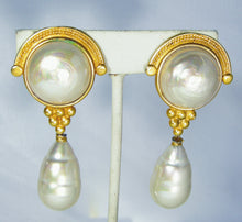 Load image into Gallery viewer, Vintage Signed Jaded Large Pearl Drop Earrings  - JD10294