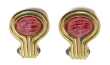 Load image into Gallery viewer, Vintage Pink &amp; Blue Stone Earrings