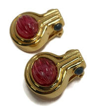 Load image into Gallery viewer, Vintage Pink &amp; Blue Stone Earrings