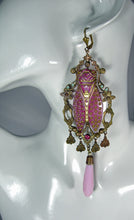 Load image into Gallery viewer, Vintage Signed Czech Pierced Dangling Cicada Earrings  - JD10492