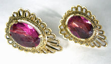 Load image into Gallery viewer, Vintage Faux Amethyst Dress Clips  - JD10411