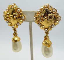 Load image into Gallery viewer, Vintage Signed Edouard Rambaud Dangling Faux Pearl Earrings