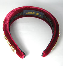 Load image into Gallery viewer, Vintage Burgundy Velvet Decorative Headband By Dianela Forster