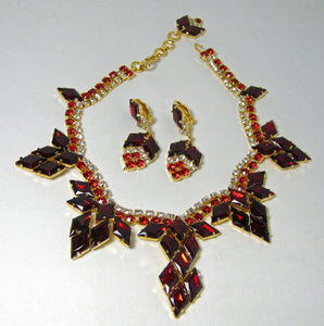 One-Of-A-Kind Outstanding Vintage Red Bib Necklace Set by Robert Sorrell  - JD10398