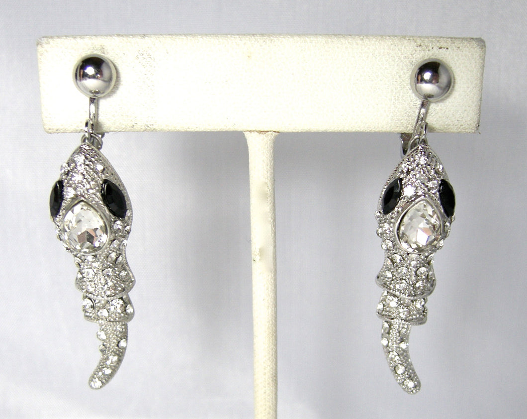 Crystal Wiggling Fish Drop Earrings - JD10109
