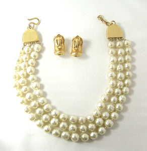 Vintage 60s Robert Lee Morris Pearl Necklace & Earrings