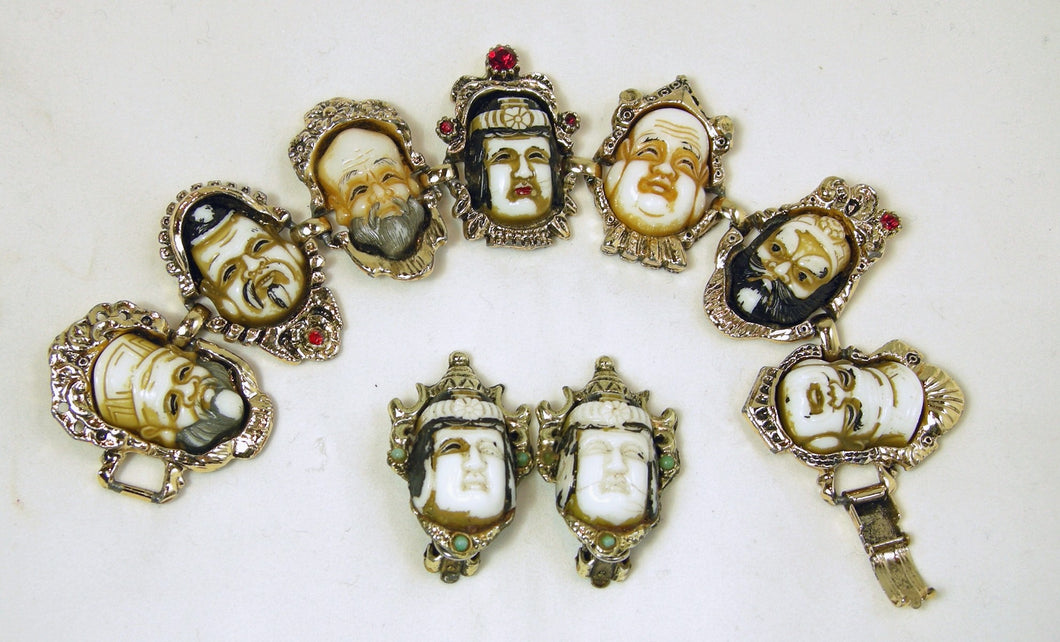 Vintage Famous Selro Gods Bracelet & Earrings