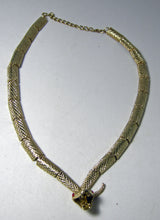 Load image into Gallery viewer, Vintage Gold Tone Articulated Snake Head Necklace  - JD10502