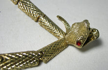 Load image into Gallery viewer, Vintage Gold Tone Articulated Snake Head Necklace  - JD10502