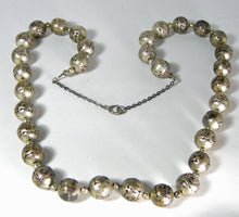 Load image into Gallery viewer, Vintage Rare Long Decorative Chrome Ball Necklace - JD10337