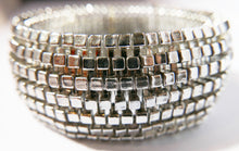 Load image into Gallery viewer, Kenneth Jay Lane prototype&quot; Silver Toned Cubes Stretch Bracelet