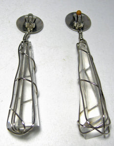 Vintage 4” Long & Ornate Lucite Dangling Earrings  - JD10413