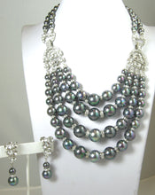 Load image into Gallery viewer, One-Of-A-Kind Robert Sorrell Tahitian Pearl and Crystal Necklace Set