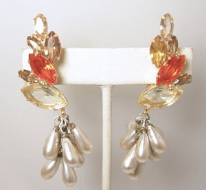 One-of-a-Kind Robert Sorrell Crystal & Pearl Drop Earrings