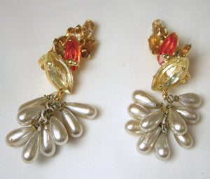 One-of-a-Kind Robert Sorrell Crystal & Pearl Drop Earrings