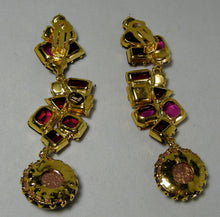 Load image into Gallery viewer, One Of A Kind Robert Sorrell Long Faux Ruby Dangling Earrings  - JD10477