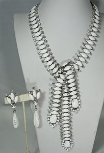 Signed Robert Sorrell One-Of-A-Kind White Chalk Necklace And Necklace Set - JD10317