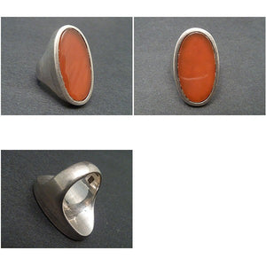 Vintage Sterling Silver & Carnelian Ring