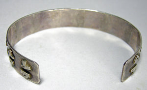 Vintage Unsigned 3 Dimensional Sterling Cuff Bracelet  - JD10346