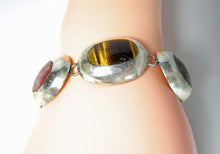 Load image into Gallery viewer, Vintage Multi-Colored Stone Sterling Bracelet - JD10195