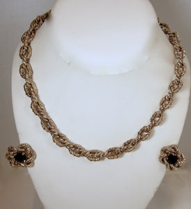 Vintage Signed St. John Link Chain Necklace & Earrings Set