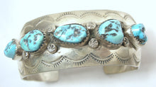 Load image into Gallery viewer, Vintage Turquoise &amp; Sterling Silver Cuff Bracelet