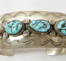 Load image into Gallery viewer, Vintage Turquoise &amp; Sterling Silver Cuff Bracelet