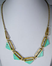 Load image into Gallery viewer, Turquoise Resin Triangles Necklace  - JD10292